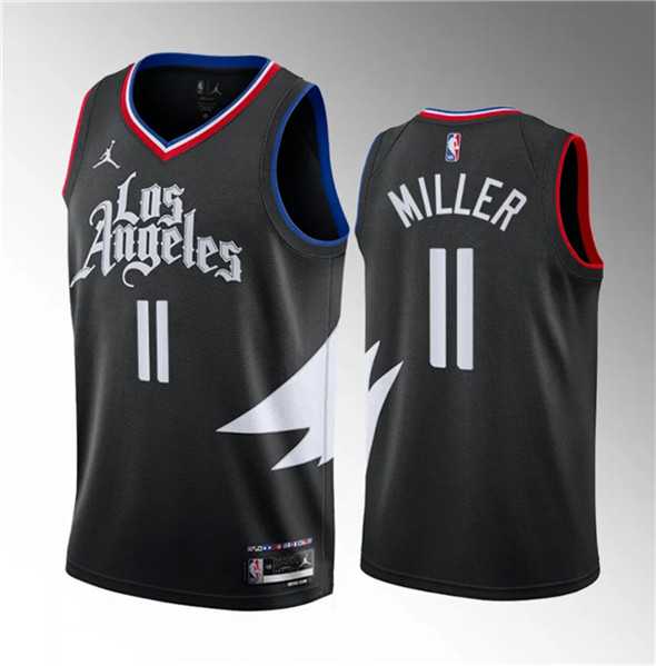 Men's Los Angeles Clippers #11 Jordan Miller Black 2023 Draft Statement Edition Stitched Jersey Dzhi